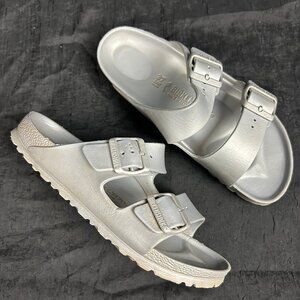 Birkenstock Arizona Essentials Womens EU 37 US 6 EVA Germany Silver Gray